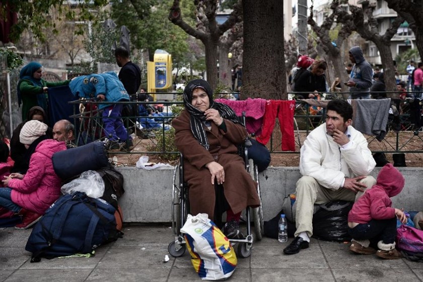 Refugiados afganos en Atenas