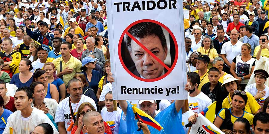 Manifestantes en Colombia