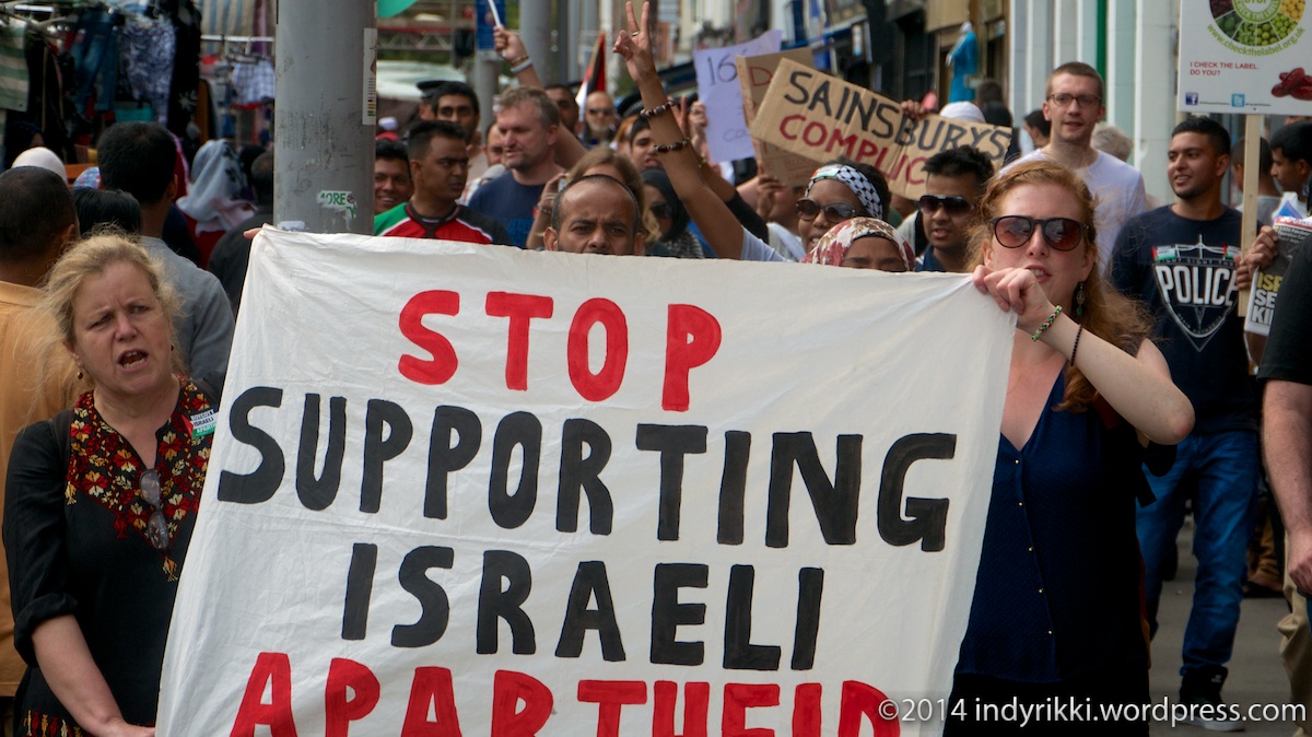 Manifestantes contra Israel en el Reino Unido