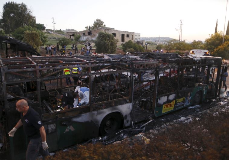 El autobús atacado en Jerusalén