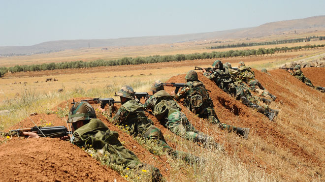 Soldados sirios cerca de Deraa