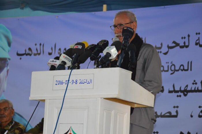 Brahim Gali durante el congreso del Polisario