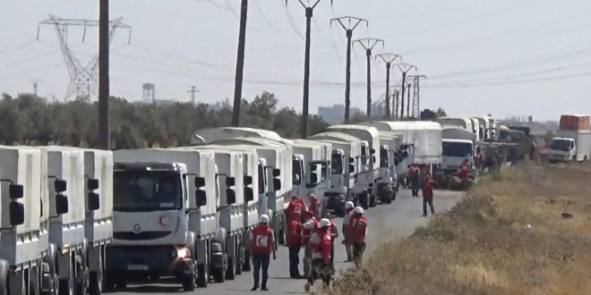 Hace unos días se envió ayuda humanitaria a Qamishli y Deraa-en la foto-.