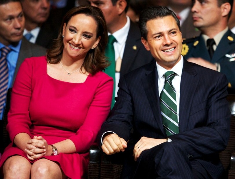 La ministra de Exteriores mexicana Claudia Ruiz Massieu y el presidente de México Enrique Peña Nieto