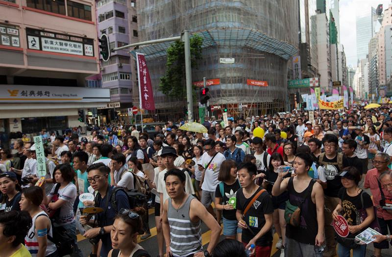 Manifestantes en China