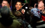 Obama se toma un lento tren al poder entre Filadelfia y Washington
