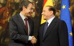 Visita de Zapatero a Berlusconi