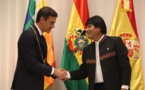 Pedro Sánchez y Evo Morales firman memorándum por tren bioceánico